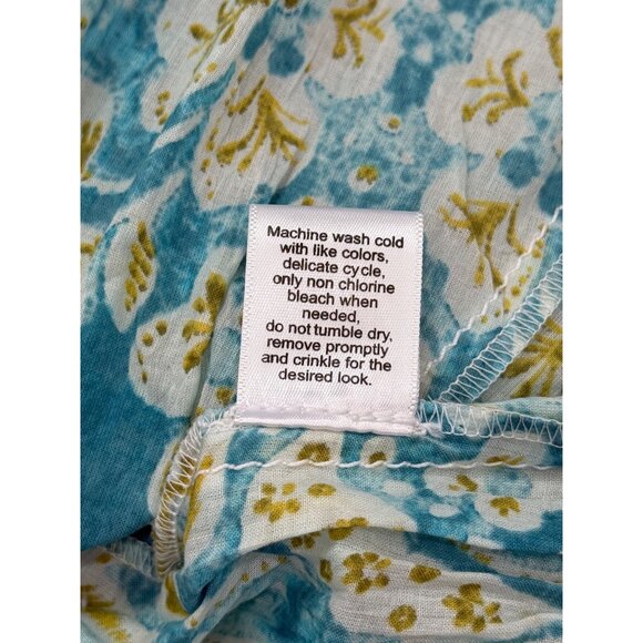 Cino Sleeveless Floral A-Line Mini Dress Cotton Blue Womens Size XXS - Picture 8 of 8